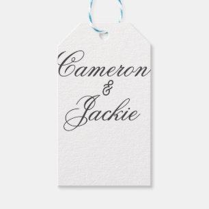 Simple elegant wedding couple name stylish calligr gift tags