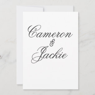 Simple elegant wedding couple name stylish calligr invitation