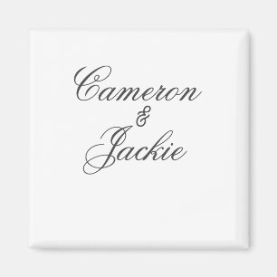Simple elegant wedding couple name stylish calligr magnet