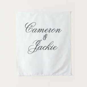 Simple elegant wedding couple name stylish calligr tapestry