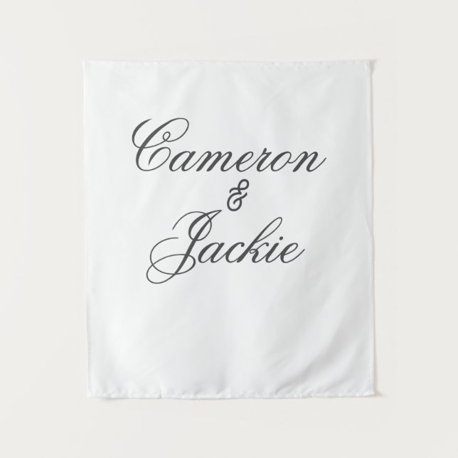 Simple elegant wedding couple name stylish calligr tapestry (Front)
