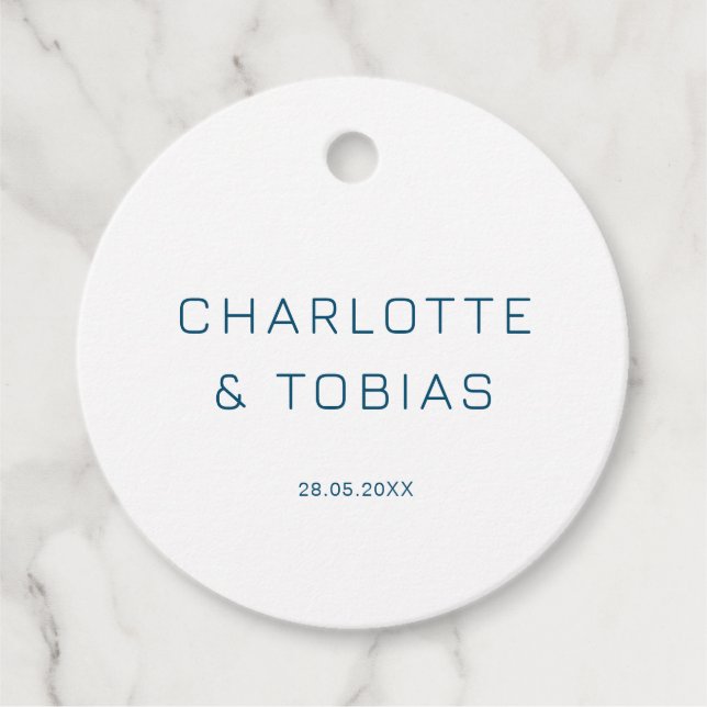 Simple, elegant wedding favour tags (Front)