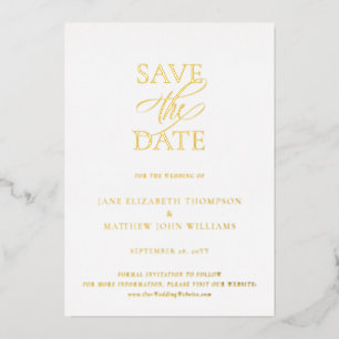 Simple Elegant Wedding Gold Save the Date