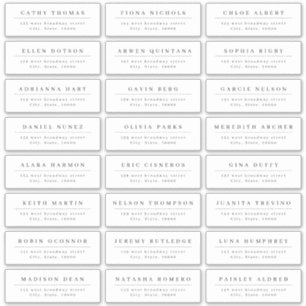 Simple elegant wedding guest address label