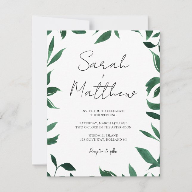Simple & elegant Wedding Invitation (Front)