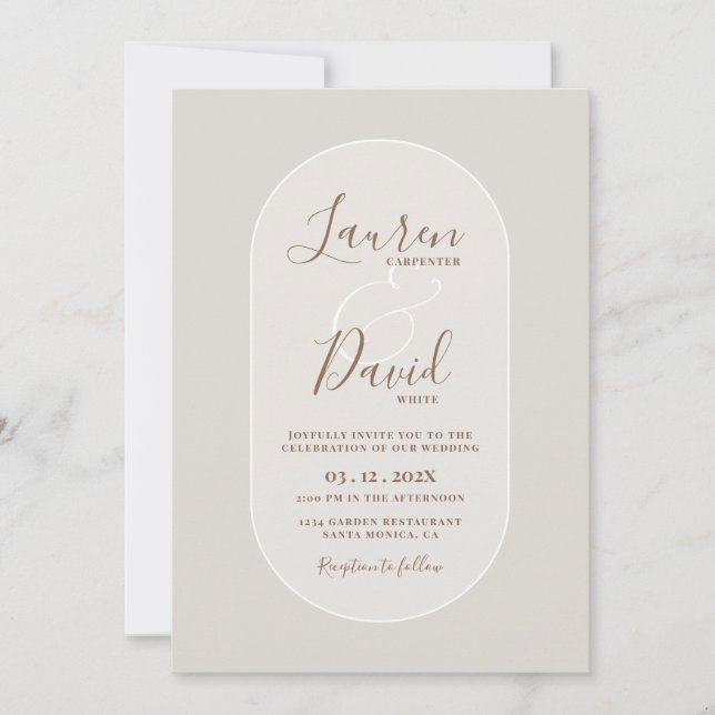 Simple Elegant Wedding Invitation (Front)
