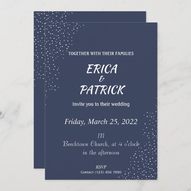 Simple Elegant Wedding Invitation (Front/Back)