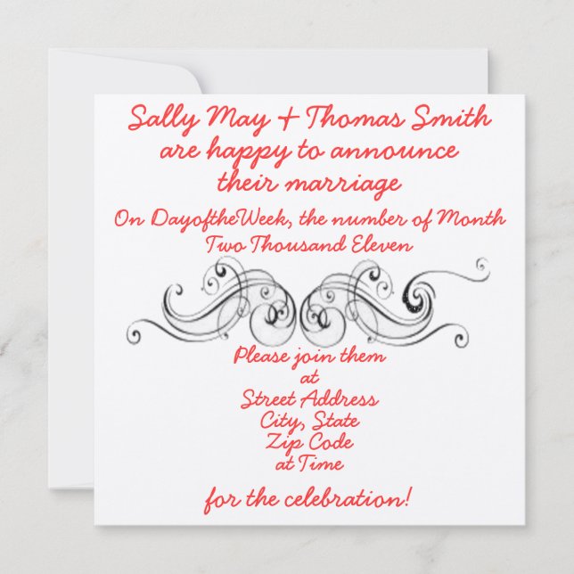 Simple Elegant Wedding Invitation (Front)
