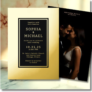 Simple Elegant Wedding Invitation Photo Template 