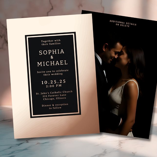 Simple Elegant Wedding Invitation Photo Template  (Creator Uploaded)