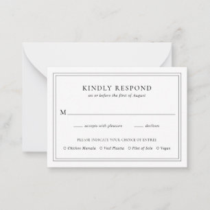 Simple Elegant Wedding Mini RSVP Card