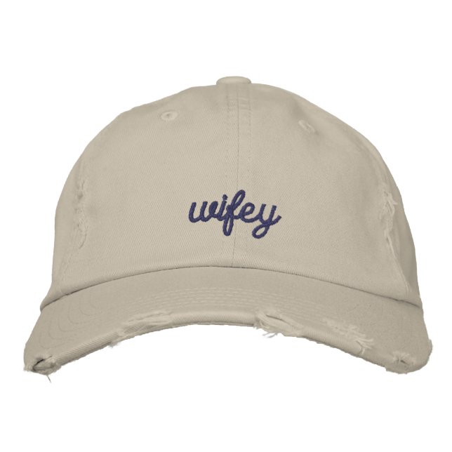 Simple Elegant Wedding Party Embroidered Hat (Front)