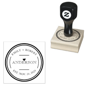 Simple Elegant Wedding Personalised Rubber Stamp