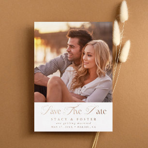 Simple Elegant Wedding Photo Save the Date