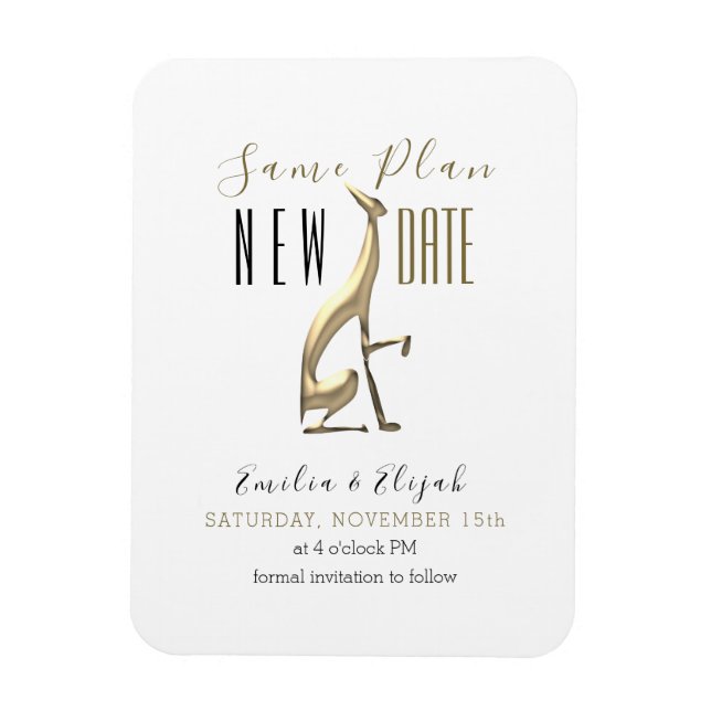 Simple Elegant Wedding Postponed Magnet (Vertical)