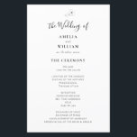 simple elegant wedding program<br><div class="desc">A simple design with hand drawn flowers and elegant black text. You can personalise the text and colours on this wedding program template.</div>