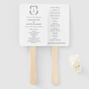 Simple Elegant Wedding Program Hand Fan