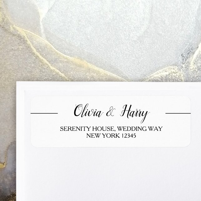  Simple Elegant Wedding Return Address Label (Simply Personalize with Your Custom Name(s) and Return Address.)