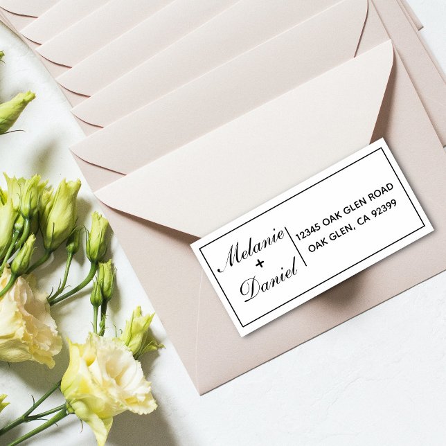 Simple Elegant Wedding Return Address Rubber Stamp (Creator Uploaded)