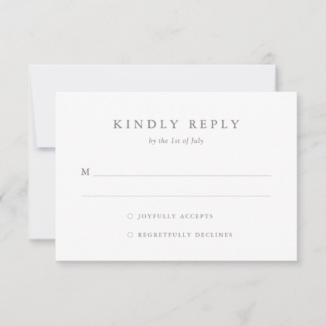 Simple Elegant Wedding RSVP Card (Front)