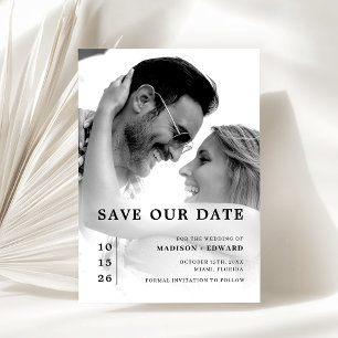 Simple Elegant Wedding Save The Date  Invitation