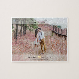 Simple Elegant Wedding Save The Date Invitation Jigsaw Puzzle