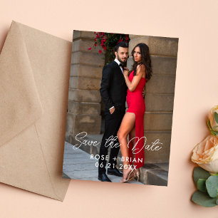 Simple Elegant Wedding Save the Date Photo Card