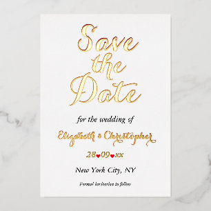 Simple Elegant Wedding Save the Date Rose Gold