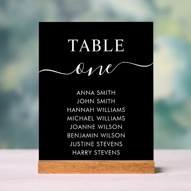 Simple Elegant Wedding Seating Chart Table Number  (Neutral)