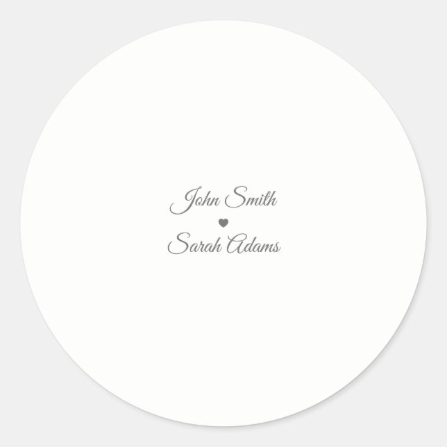 Simple Elegant Wedding Sticker (Front)
