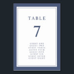 Simple Elegant Wedding Table Number<br><div class="desc">Simple Elegant Wedding Table Number. This elegant & minimalist border wedding table number features a classy navy blue double border with navy blue text & script. (This is part of the Sage Green & Navy Blue Botanical collection that can be viewed by clicking on the above link.)</div>
