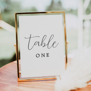 Simple Elegant Wedding  Table Number