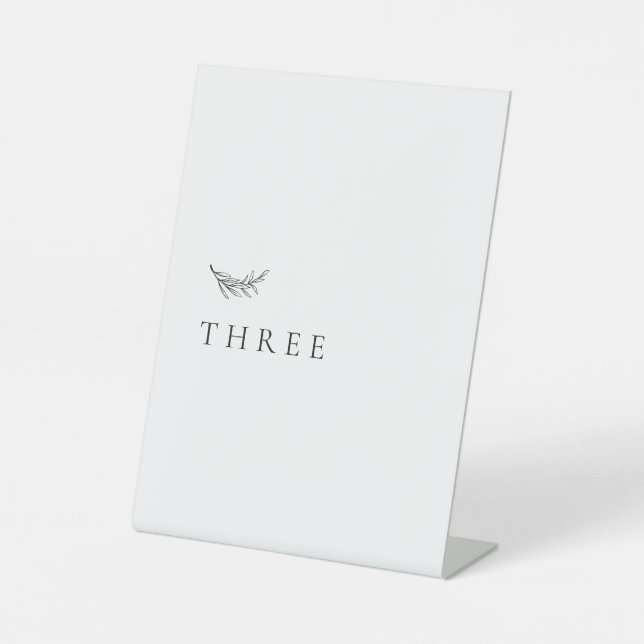 Simple Elegant Wedding Table Number Pedestal Sign (Front)
