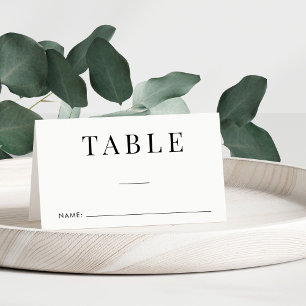 Simple Elegant Wedding Table Number Place Card