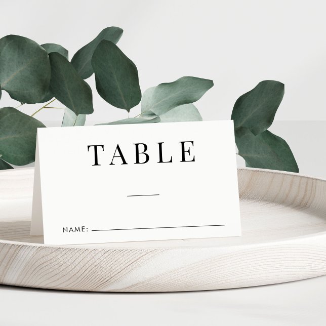 Simple Elegant Wedding Table Number Place Card (Creator Uploaded)