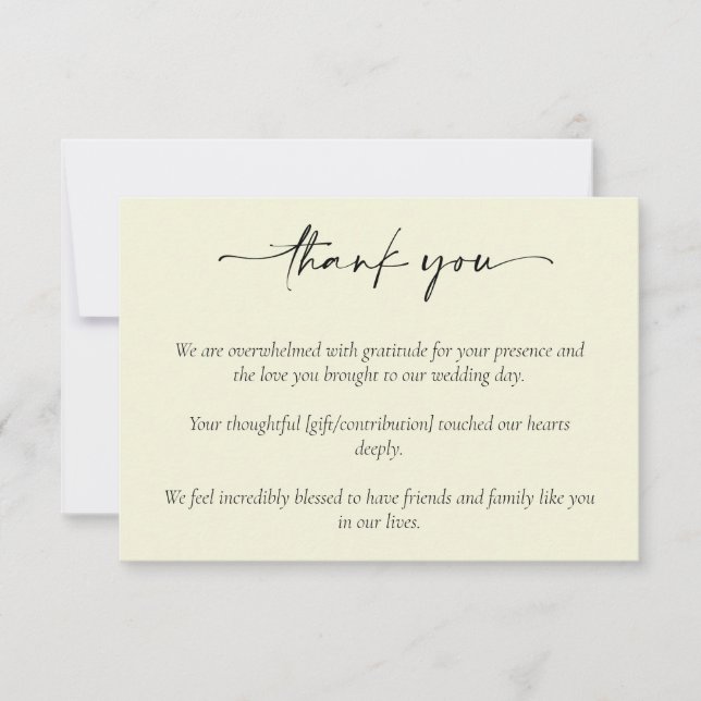 Simple elegant wedding thank you card (Front)
