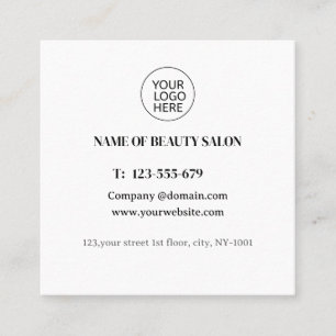 Simple Elegant White Beauty Salon Logo or QR Code Appointment Card