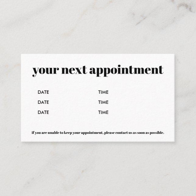 Simple elegant White Black Bold Beauty Business Card (Front)