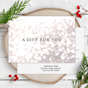Simple Elegant White Bokeh  Gift Certificate