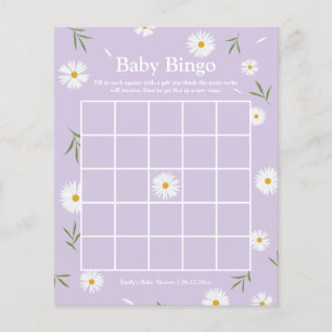 Simple Elegant White Daisy Baby Shower Bingo Game