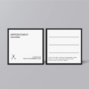 Simple Elegant White Dark Grey Hair Appointment Card