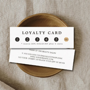 Simple Elegant White Faux Gold Beauty Loyalty Card