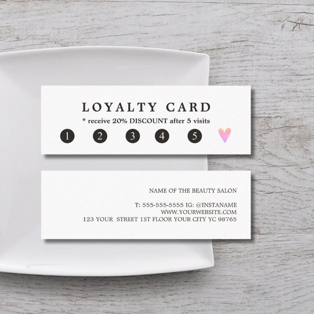 Simple Elegant White Faux Gold Beauty Loyalty Card (Creator Uploaded)