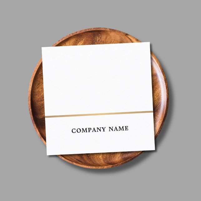 Simple Elegant White Faux Gold Line Consultant Square Business Card (Creator Uploaded)