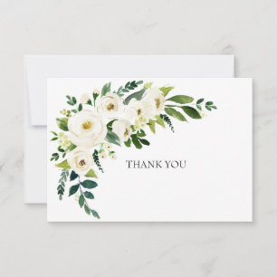 Simple Elegant White Floral Family Death Thank You