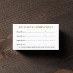 Simple Elegant White Gold Beauty<br><div class="desc">Simple elegant customisable appointment card for beauty salon (hair,  makeup,  nail). Elegant design with light white background and gold coloured text.</div>
