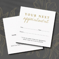 Simple Elegant White Gold Beauty Appointment Card at Zazzle