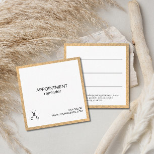 Simple Elegant White Gold Hair Appointment Card