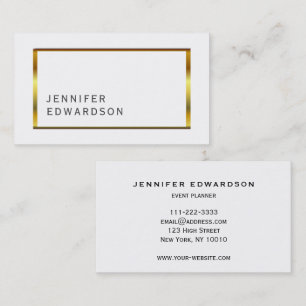 Simple elegant white gold minimalist professional business card