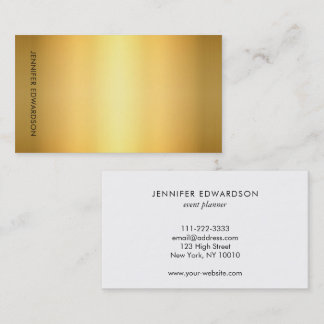 Simple elegant white gold professional business card